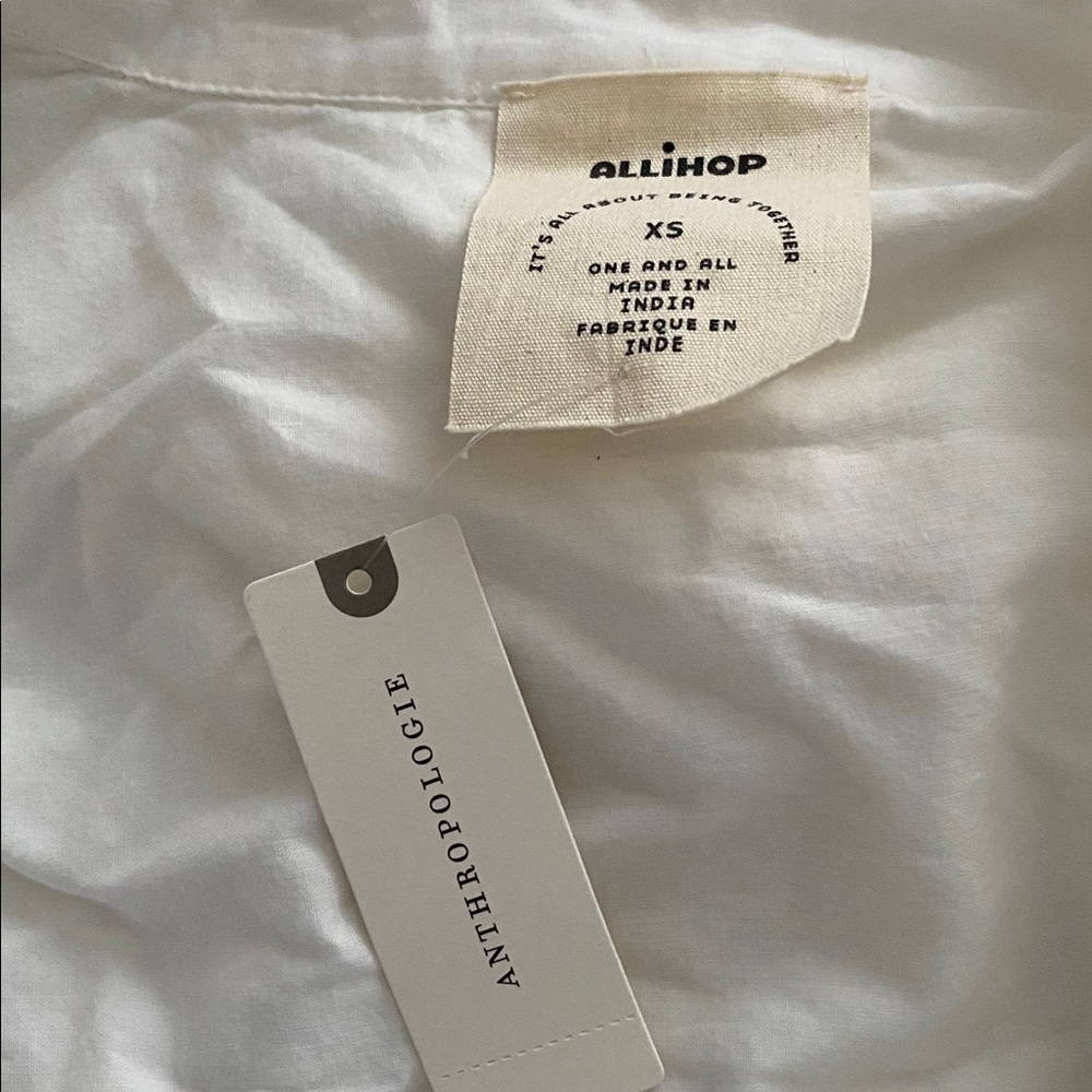 NWT ANTHROPOLOGIE EMBROIDERED SHIRT ALLIHOP DON'T FOLLOW ME I'M LOST TOO size Xs - Picture 6 of 9